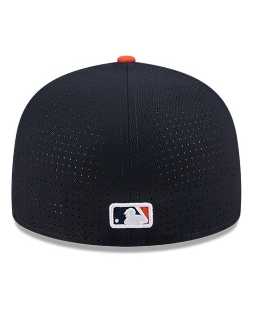 KTZ Blue Navy/orange Houston Astros 2025 Mlb All-star Game Side Patch 59fifty Fitted Hat for men