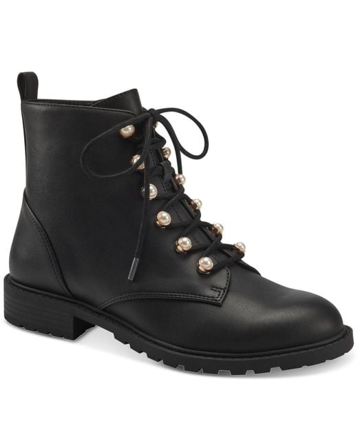 Charter Club Black Shiloh Combat Booties, Created For Macy's
