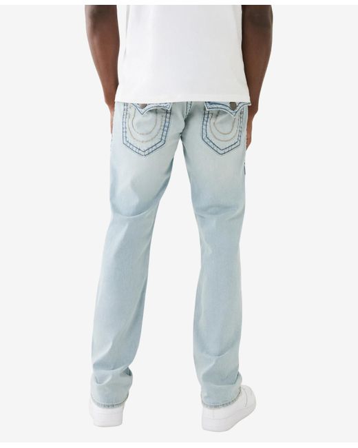 True Religion Blue Ricky Flap Super T Straight Jeans for men