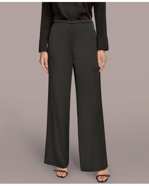 Donna Karan Black Wide Leg Pants