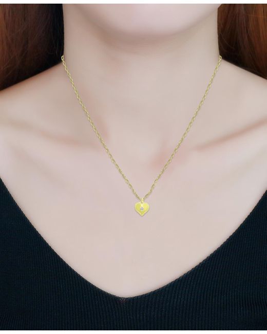 Giani Bernini Metallic Cubic Zirconia Polished Heart Paperclip Link Pendant Necklace