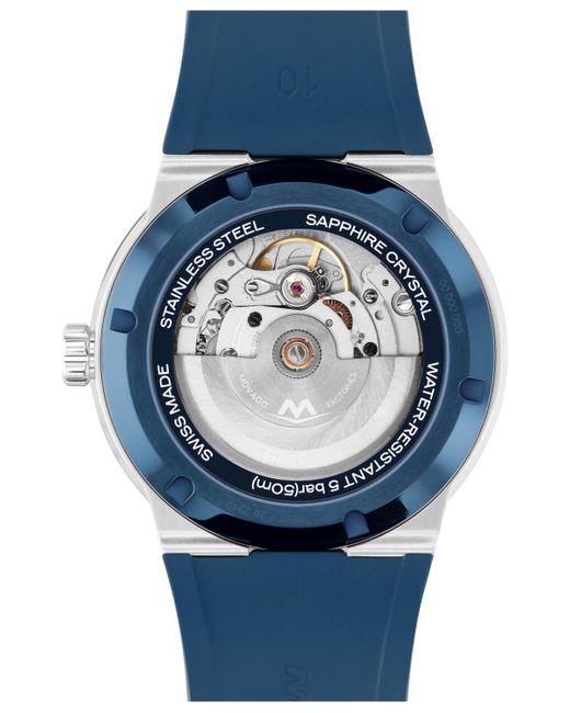 Movado Blue Bold Fusion Automatic Swiss Silicone Watch for men