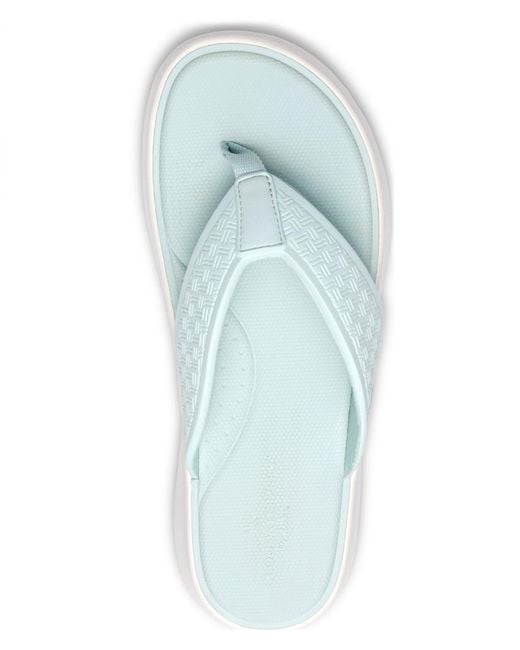 Clarks White Solevana Post Round Toe Sandals