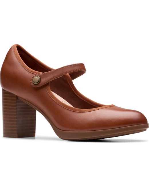 Clarks Brown Bayla Lily Riptape Dress Pumps