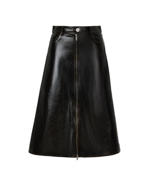 Nocturne Black Tumbled Leather Skirt