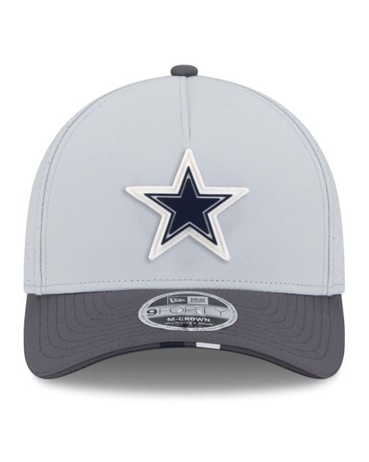 KTZ Gray/graphite Dallas Cowboys 2025 Nfl Training Camp A-frame 9forty Adjustable Hat for men