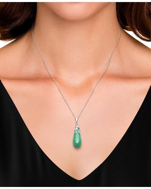 Macy's Green Sterling Silver Necklace