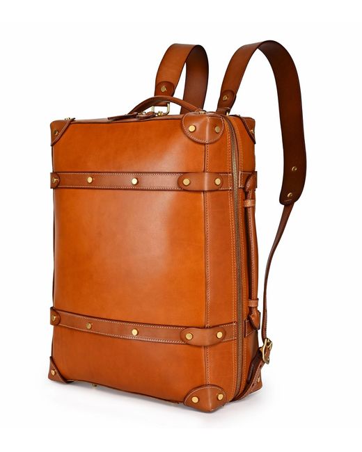 Old Trend Orange Speedwell Medium Leather Trunk Backpack