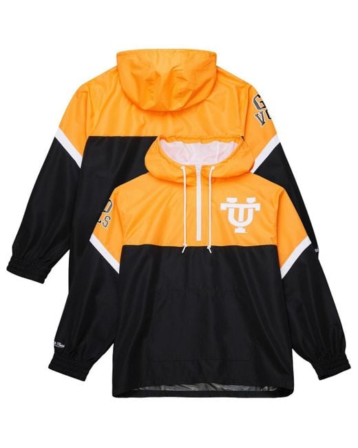Mitchell & Ness Tennessee Orange/black Tennessee Volunteers Tie Breaker Logo Vintage Lightweight Anorak Half-zip Windbreaker for men