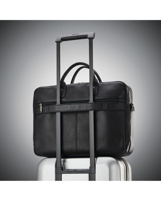 Samsonite Black Classic Leather Toploader