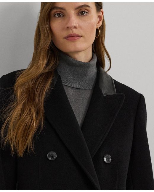 特別価格！ RALPH LAUREN Faux Leather Trim Quilted Coat Lauren Ralph Lauren Faux Leather Trim Quilted Jacket, $160
