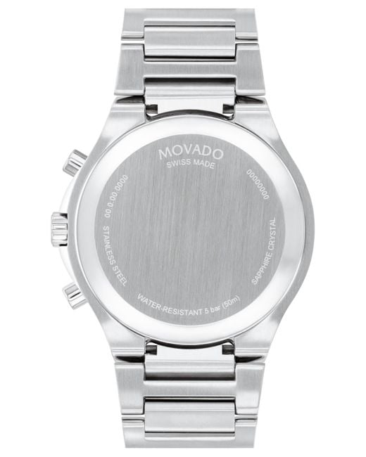 Movado Gray Swiss Chronograph Se Stainless Steel Bracelet Watch 42mm for men