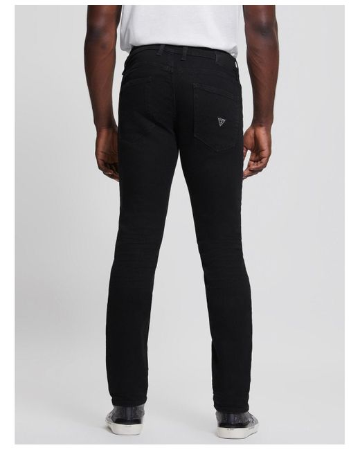 Guess Black Eco Davis Wash Slim Straight Jeans for men