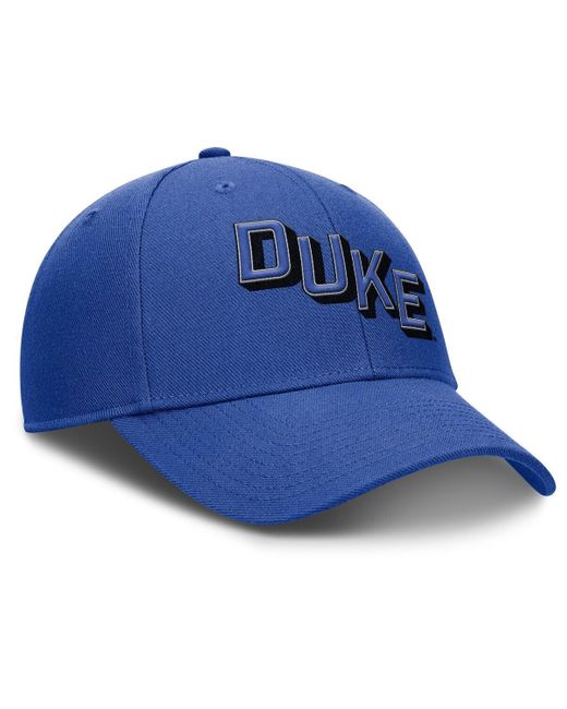 Nike Duke Blue Devils Slanted Primetime Rise Performance Adjustable Hat for men