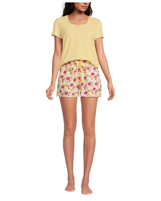 Lands' End Women's Knit 2 Piece Pajama Set