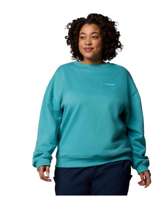Columbia Blue Plus Size Aldermore Crewneck Sweatshirt