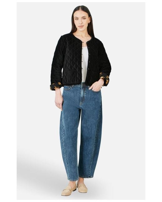 Yumi' Black Jacket With Reversible Leopard Lining