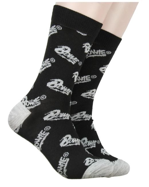 David Bowie Music Icon 2 Pack Crew Socks in Black | Lyst