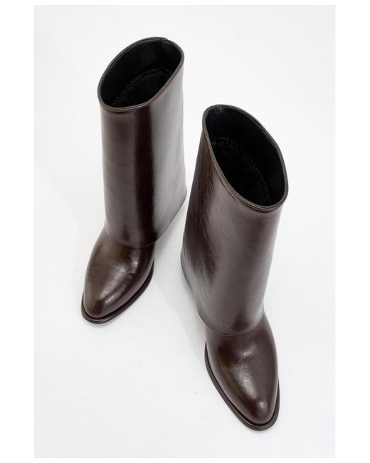 Prologue Shoes Brown Ellas Chunky Heel Boot