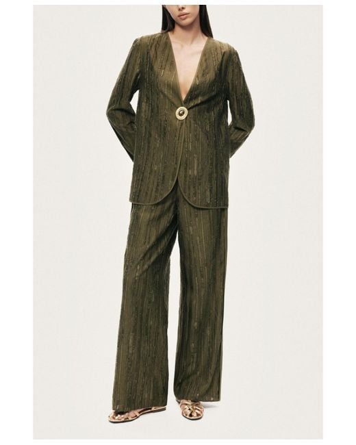 Nocturne Green Textured Tailored Jacket