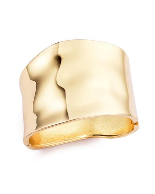 Adornia Natural Tall Hammered Bangle