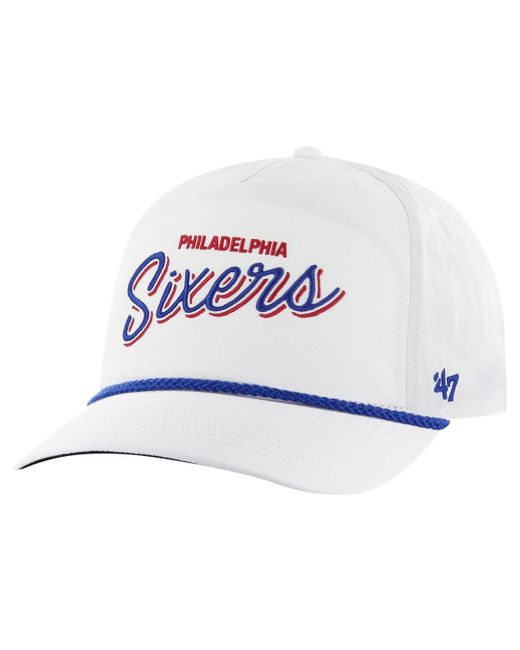 '47 White 47 Brand Philadelphia 76ers Fairway Hitch Brrr Adjustable Hat for men