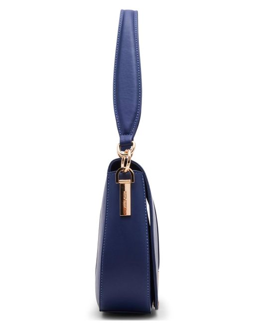 Anne Klein Blue Convertible Strap Small Saddle Bag
