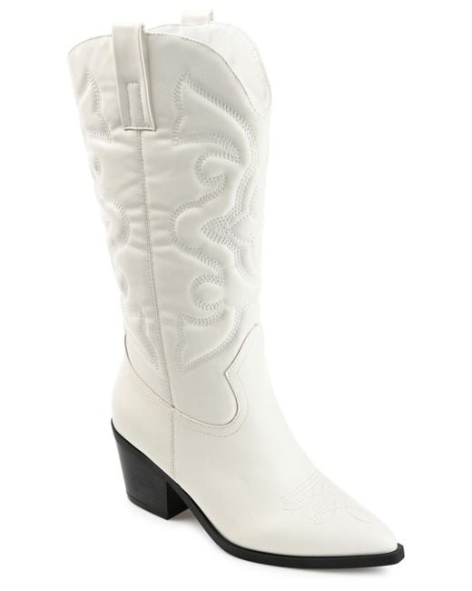 Journee Collection White Chantry Pull On Boots