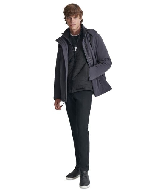 DKNY Black 3-in-1 Systems Jacket for men