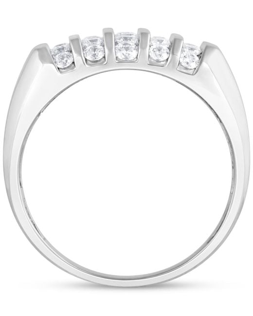 Macy's White Diamond Multirow Cluster Ring (1 Ct. T.w. for men
