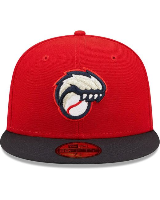 KTZ Red New Hampshire Fisher Cats Authentic Collection Team Alternate 59fifty Fitted Hat for men