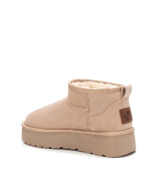 Xti Natural Winter Suede Booties By