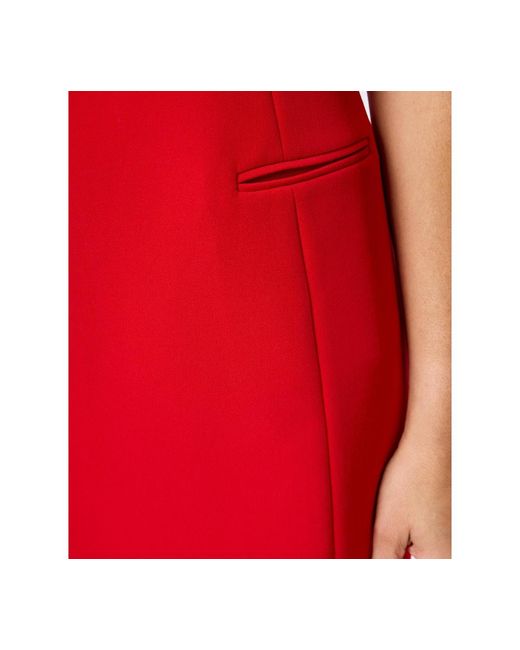 French Connection Red Boat Neck Sleeveless Mini Dress