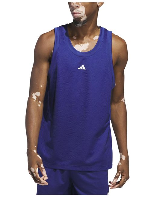 Adidas Blue Legends Sleeveless 3-stripes Logo Basketball Tank for men