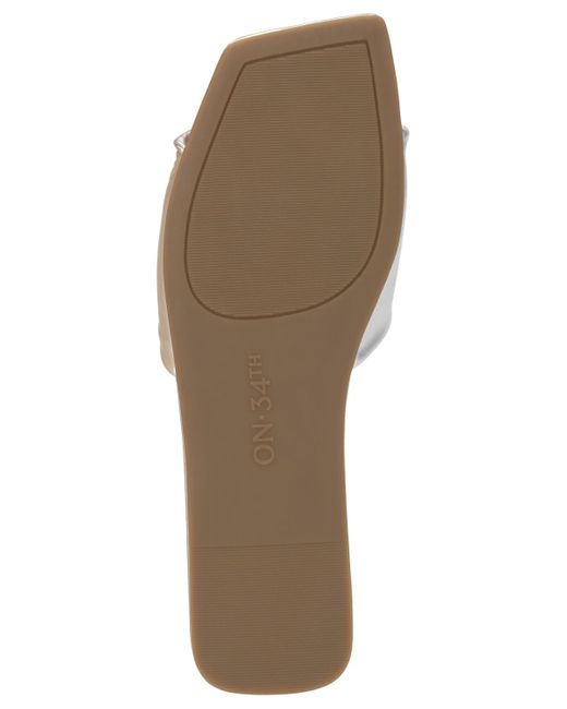 On 34th White Catryn Slide Flat Sandals
