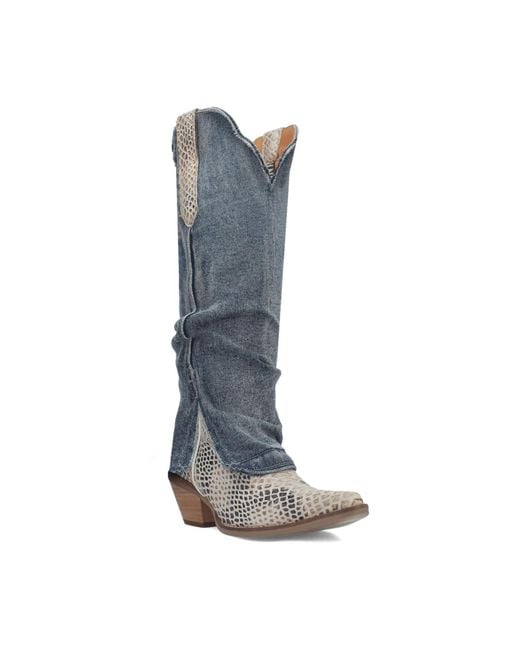 Dingo Blue Shabby Leather Boots