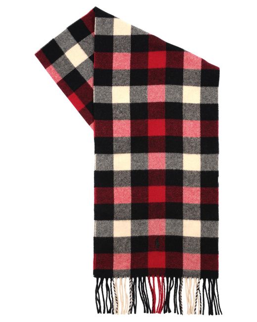 Polo Ralph Lauren Red Woolen Plaid Scarf for men