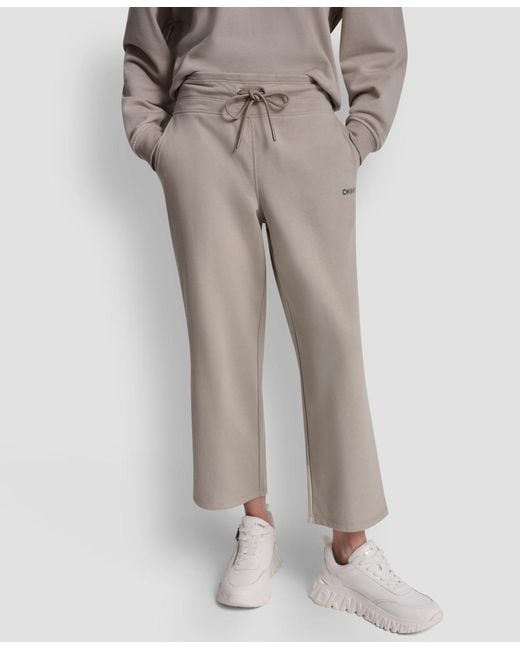 DKNY Natural Metallic Bubble Logo Crop Pants