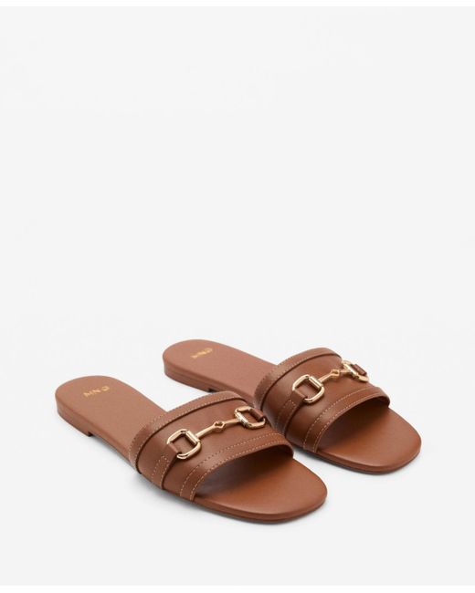 Mango Brown Buckle Sandals