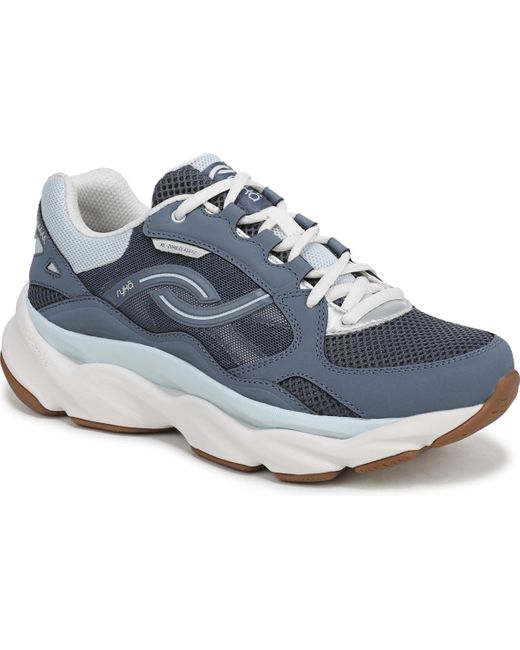 Ryka Blue Rezorb Max Classic Lace Up Walking Sneakers