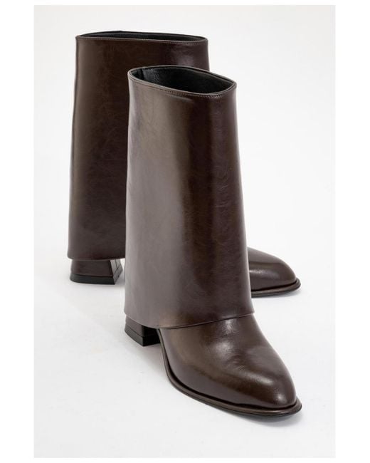 Prologue Shoes Brown Ellas Chunky Heel Boot