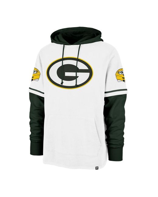 '47 Black Green Bay Packers Trifecta Shorts Sweatshirt Pullover Hoodie for men