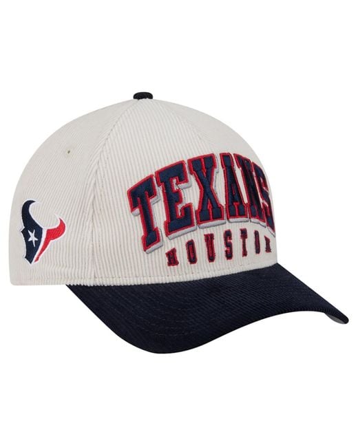 KTZ Red Cream/navy Houston Texans Two-tone Sided Corduroy 9forty A-frame Adjustable Hat for men