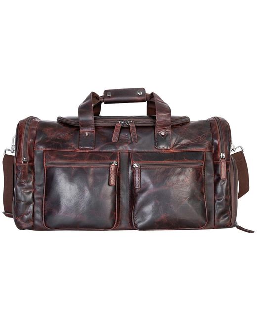 Mancini Brown Large Duffle Bag for men