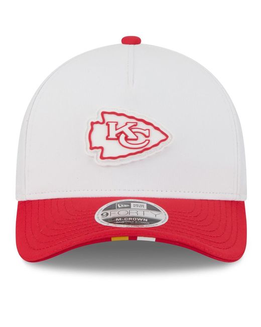 KTZ White/red Kansas City Chiefs 2025 Nfl Training Camp A-frame 9forty Adjustable Hat for men