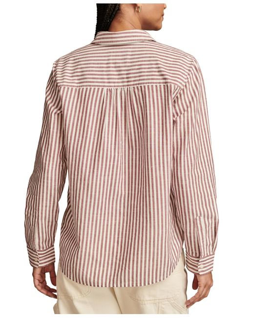 Lucky Brand Pink Cotton The Boyfriend Button-down Shirt