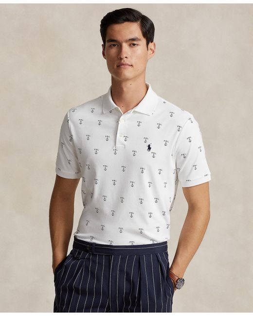 Polo Ralph Lauren White Classic-fit Printed Soft Cotton Polo Shirt for men