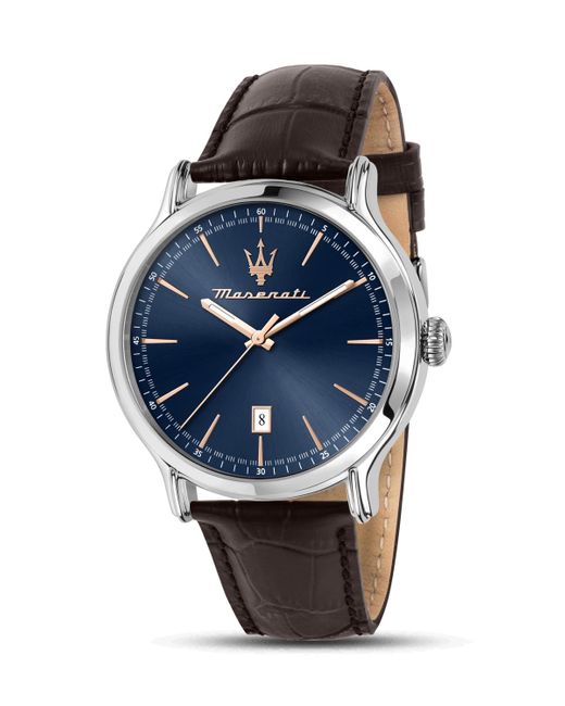 Maserati Blue Date Leather Watch for men