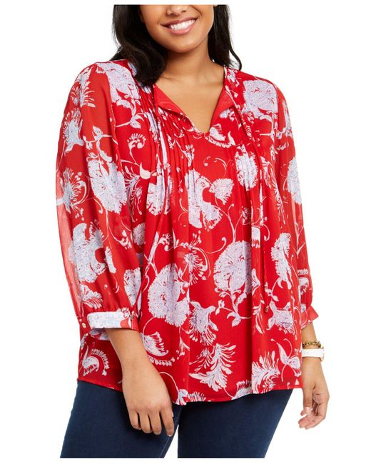 tommy hilfiger red blouse