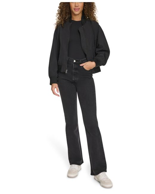 Levi's Black Relaxed Zip-front Ribbed-hem Bomber Jacket